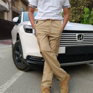 1.2 Zara Self Beige Cargo Trousers