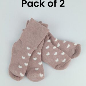 Z Kid's Cotton Winter Socks Pack of 2 (1M-6Months) D22