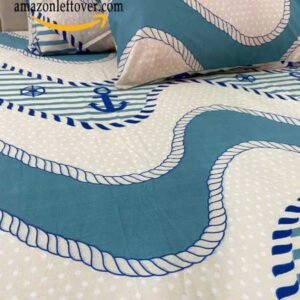 Premium Cotton Bedsheet Anchor Navy