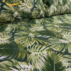 A Cotton Palm Leaves Bed Sheet