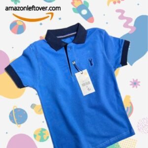 Boys Polo Blue Black Collar