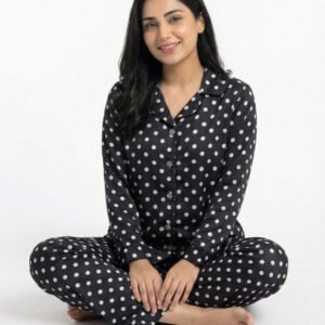 Black Polka Dots Night Suit Zara Women's