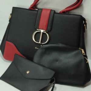 C Dior Handbags 3Pc Black Ladies