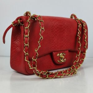 Chanel Red Snake Double Flap Bag