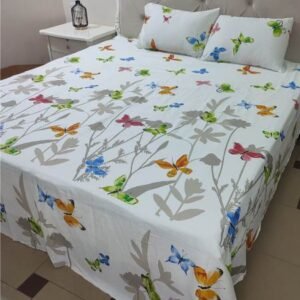 Cotton Satin Bedsheet Butterfly TC-240 Jungle Tree