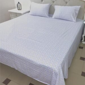 Cotton Satin Bedsheet Elegant Plum Geometric TC-240 Jungle Tree