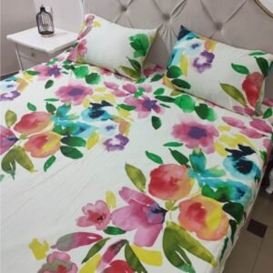 Cotton Satin Bedsheet Water Flaura TC-240 Jungle Tree