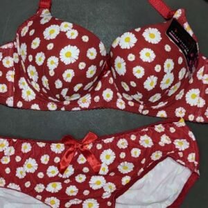 Flora 2PC Bra Red 38