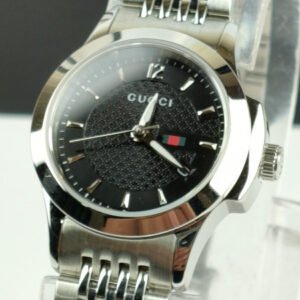 GUCCI SILVER WITH BLACK DIAL LADIES WATCH