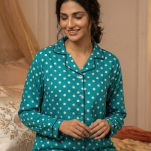 Green Polka Dots Night Suit Zara Women's