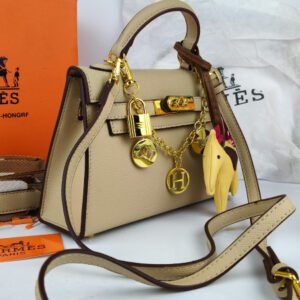 Hermes Mini Kelly Handbags Beige