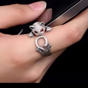 Jungle Tree 925 Sterling Silver Cat Rings