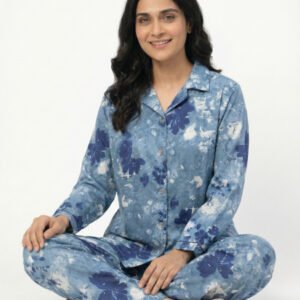 Jungle Tree Night Suit Aqua Flora