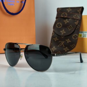 LV Sunglasses Black Night Aviator LV42