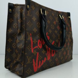 LV Tote Red Signature Tote Bag