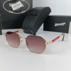 Prada Sunglasses Golden Red Hex 021
