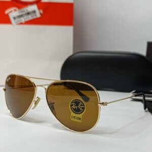 Ray Ban Golden Brown Aviator Sunglasses