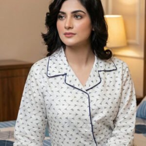 White Petals Night Suit