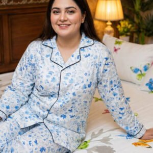 Zara Ladies Night Suit Blue Flaura